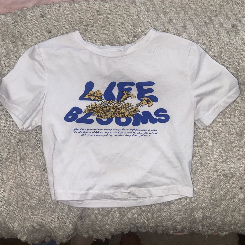 life blooms graphic baby doll crop top